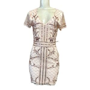 Verte  Rose Pink Embellished Dress Size S M L